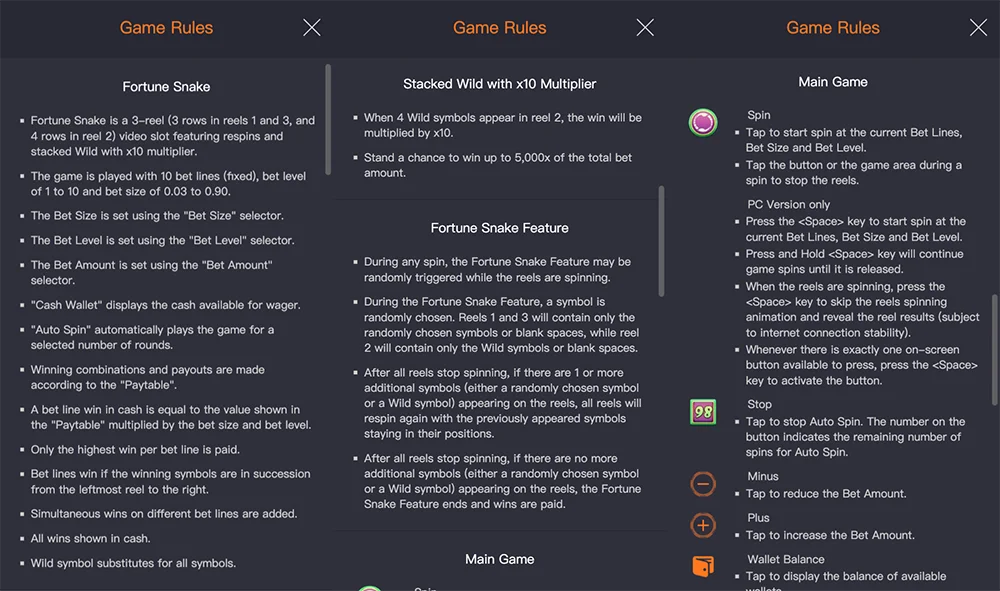Fortune Snake game rules
